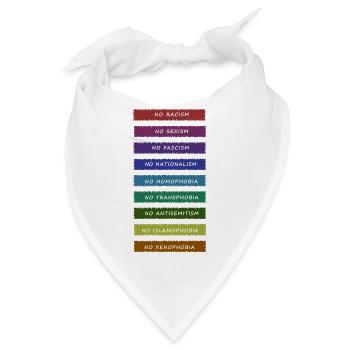 no racism no sexism no fascism no transphobia - Bandana - Weiß - Vorne