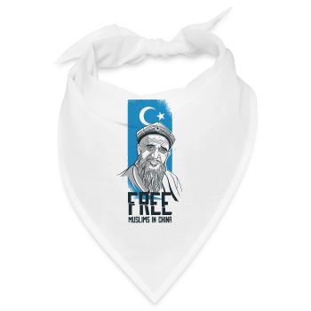 Free Muslims in China Freiheit für Müslime in Chin - Bandana - Weiß - Vorne