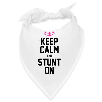 Keep Calm And Stunt On Gymnast Cheerleader Cheerle - Bandana - Weiß - Vorne