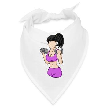 Mädchen mit Hanteln - Bandana - Weiß - Vorne