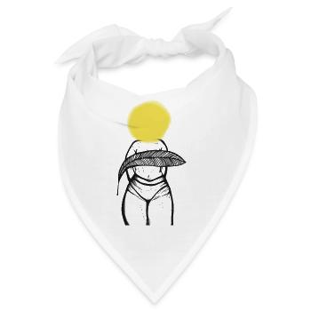 Frauenkörper Zeichnung Skizze Sommer Sonne Blatt - Bandana - Weiß - Vorne
