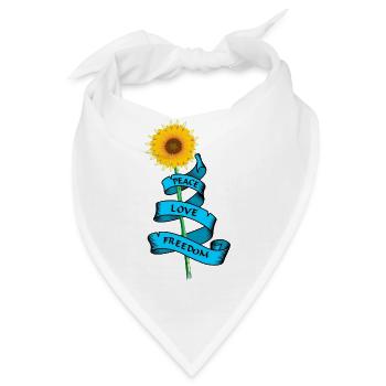 SonnenblumeFrieden Liebe Freiheit - Bandana - Weiß - Vorne