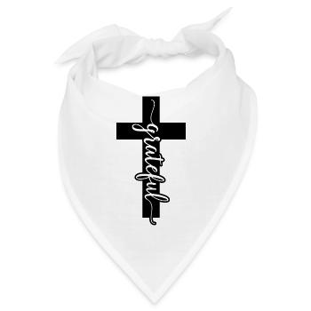 Kreuz Dankbar - Bandana - Weiß - Vorne