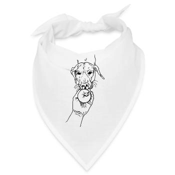 Hund mit Apfel - Bandana - Weiß - Vorne