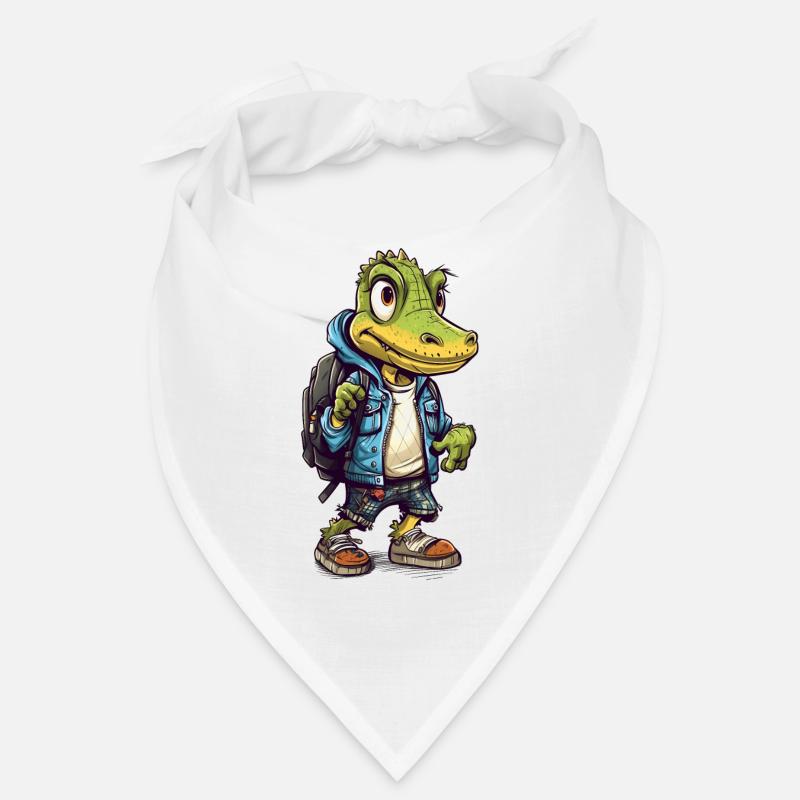 Dessin animé de crocodile mignon Bandana
