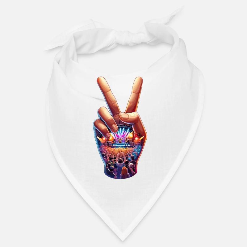 Main de la paix avec présentation d’un concert - Bandana - blanc