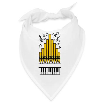 Logo Kirchenorgel Kupfer Orgelpfeifen - Bandana - Weiß - Vorne