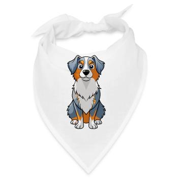 Neugieriger Rattenterrier - Hundekunstwerk Pint - Bandana - Weiß - Vorne