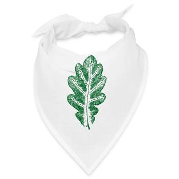 Eichenblatt Grün - Monocolor - Blatt/Eiche/ Baum - Bandana - Weiß - Vorne