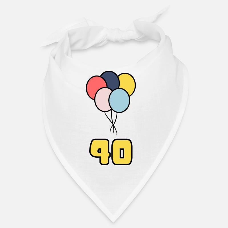 40. 40 ANS. 40e ANNIVERSAIRE. ANNIVERSAIRE 40 ANS. - Bandana - blanc