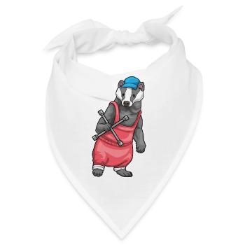 Dachs Automechaniker Kreuzschlüssel Autowerkstatt - Bandana - Weiß - Vorne