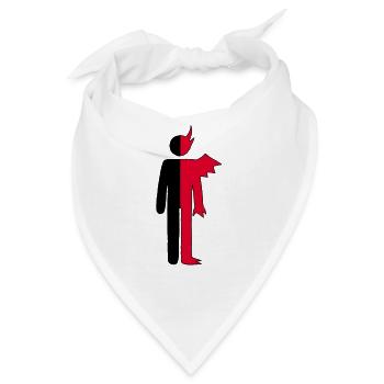 Mann oder Dämon Piktogramm - Bandana - Weiß - Vorne