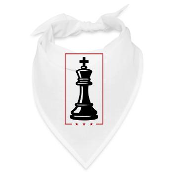 König Schachfigur - Bandana - Weiß - Vorne