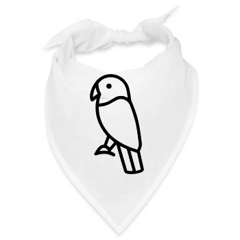 Papagei - Bandana - Weiß - Vorne