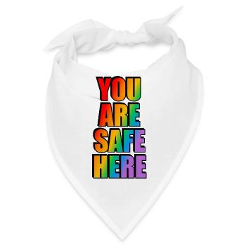 Sie sind hier sicher LGBT-Zeichen - Bandana - Weiß - Vorne