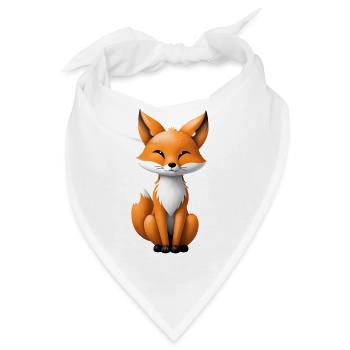 Niedliche Fuchs Illustration - Bandana - Weiß - Vorne