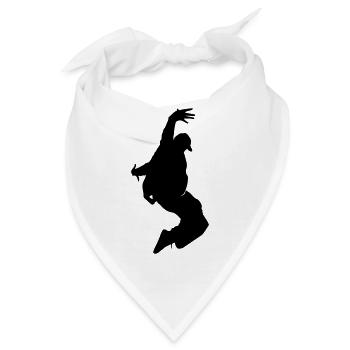 B-Boy Silhouette – Breakdance Freeze - Bandana - Weiß - Vorne
