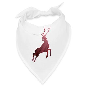 Umriss eines springenden Hirsches - Bandana - Weiß - Vorne