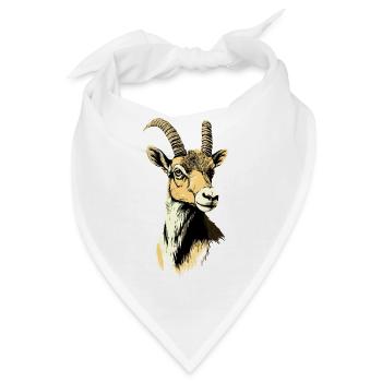 Steinbock Ziege Alpensteinbock Capricorn Ziegen - Bandana - Weiß - Vorne
