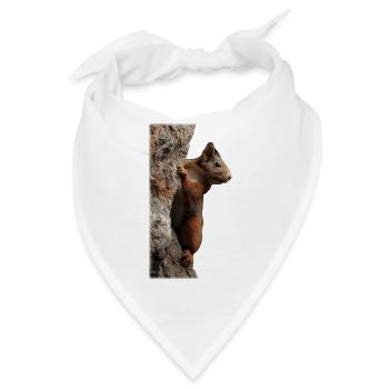 Neugieriges Eichhörnchen am Baumstamm - Bandana - Weiß - Vorne