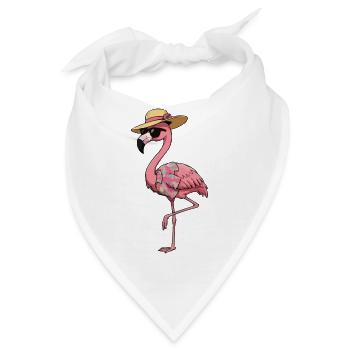 Hawaiian Flamingo Lounge - Bandana - Weiß - Vorne
