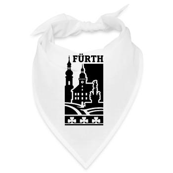 Fürth Silhouette Wahrzeichen - Bandana - Weiß - Vorne