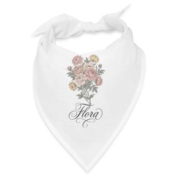 Flora Pfingstrosen Strauß Vintage - Bandana - Weiß - Vorne