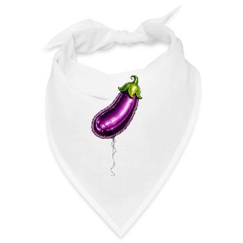 Heliummetallischer metallischer violetter Auberginenballon - Bandana - Weiß - Vorne