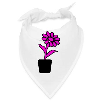 Blume - Bandana - Weiß - Vorne