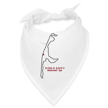 Westerland Sylt Koordinatenkunst - Bandana - Weiß - Vorne
