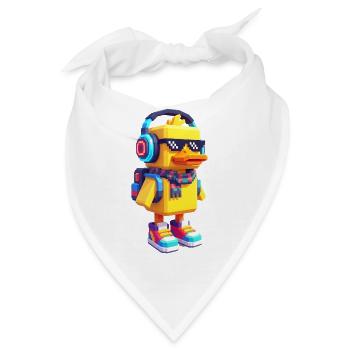 Voxelente mit Gaming Accessoires - Bandana - Weiß - Vorne
