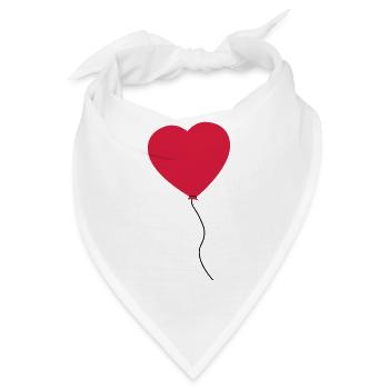 Love Heart Balloon - Bandana - Weiß - Vorne