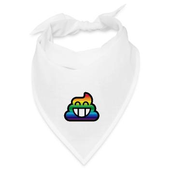 Emoticon Rainbow Poop Stinkfingers - Bandana - Weiß - Vorne