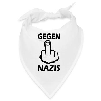 Gegen nazis Mittelfinger - Bandana - Weiß - Vorne