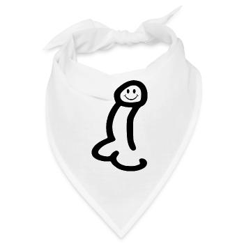 Penis cock dick schwanz - Bandana - Weiß - Vorne