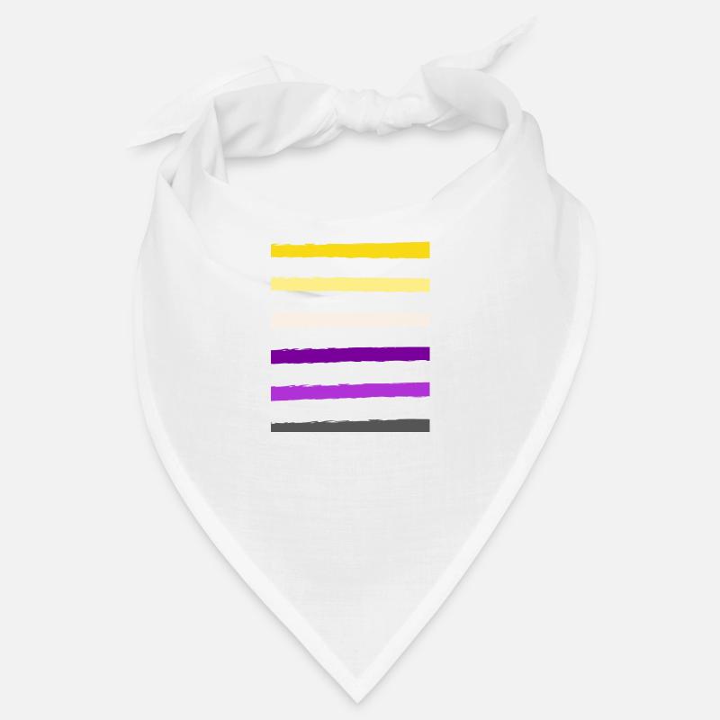 non binary stripe - Bandana - blanc