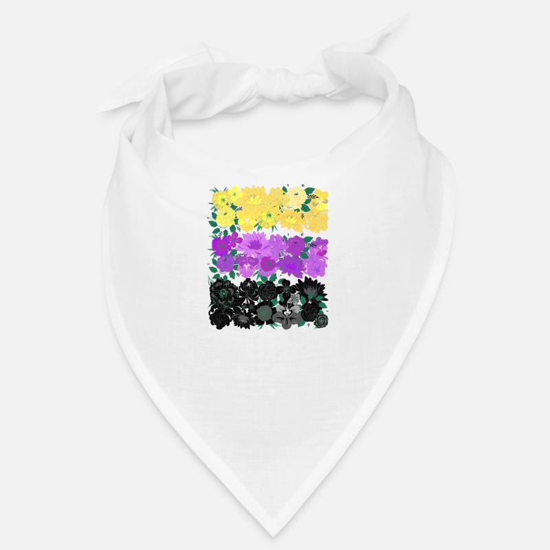 Non binary flower flag - Bandana - Weiß