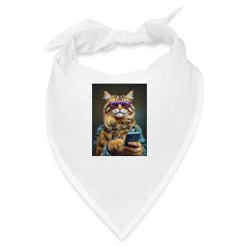 Coole Katze - Bandana - Weiß - Vorne