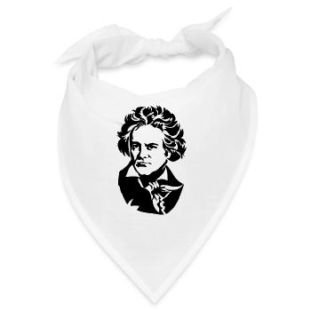 Beethoven Silhouette Geschenk Klavierspieler Musik - Bandana - Weiß - Vorne