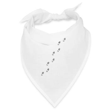 Schuhabdruck, Schuhsohle - quer über das Shirt - Bandana - Weiß - Vorne