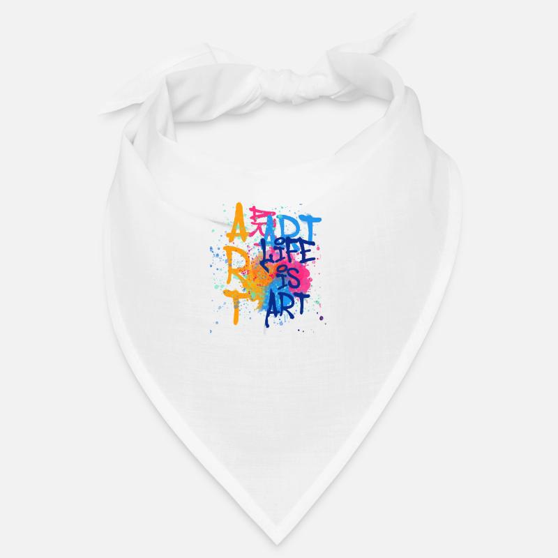 art,kunst,graffiti,malerei,aquarell,bunt,spray, li - Bandana - Weiß
