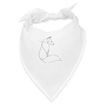 Fuchs in feiner Linienkunst - Bandana - Weiß - Vorne