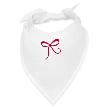 Schleife rot - Bandana - Weiß - Vorne