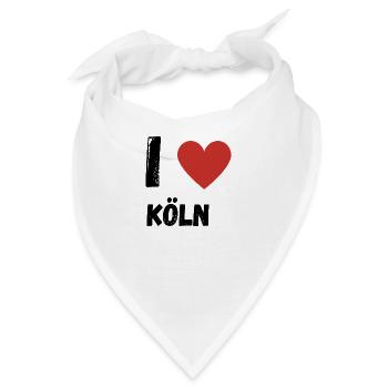 I Love Köln - Bandana - Weiß - Vorne