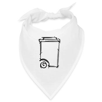 Mülltonne Zeichnung. Müllmann. Müllabfuhr. - Bandana - Weiß - Vorne