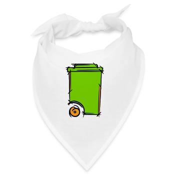 Mülltonne Illustration. Müllmann. Abfallwirtschaft - Bandana - Weiß - Vorne