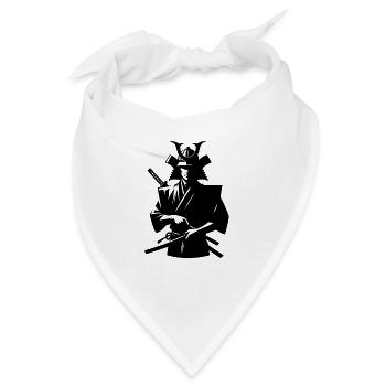 Japanischer Samurai mit Schwert - Bandana - Weiß - Vorne