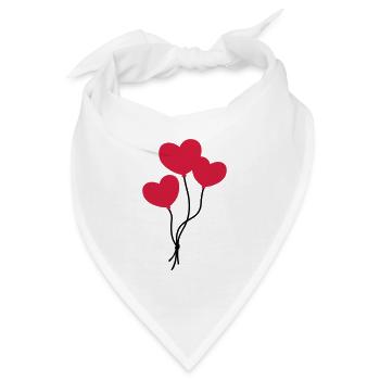 Herzballons / heart balloons / ballon coeur - Bandana - Weiß - Vorne