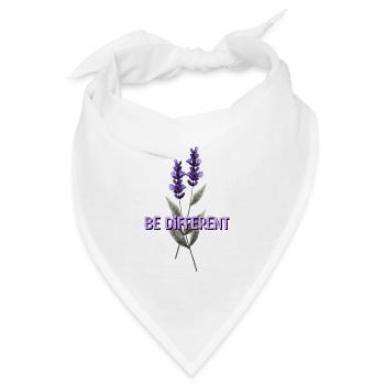 BE DIFFERENT – Lavendel Blumenliebe Affirmationen - Bandana - Weiß - Vorne