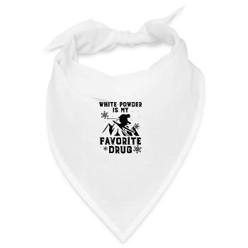 Weißes Pulver ist meine Lieblings-Droge - Geschenk - Bandana - Weiß - Vorne